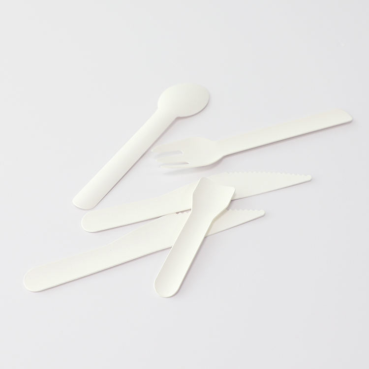 Paper Knife Fork Spoon Set Disposable Paper Cutlery for Party Picnic