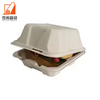 Wholesale Take Out To Go Biodegradable Sugarcane Bagasse 6x6 Inch Burger Hamburger Cake Clamshell Box