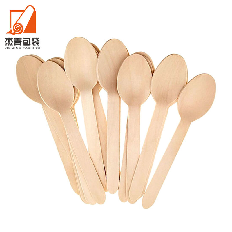 Wholesale Eco Friendly Bulk Biodegradable Disposable Wood Fork Knife Spoon Wooden Cutlery Set For Restaurant