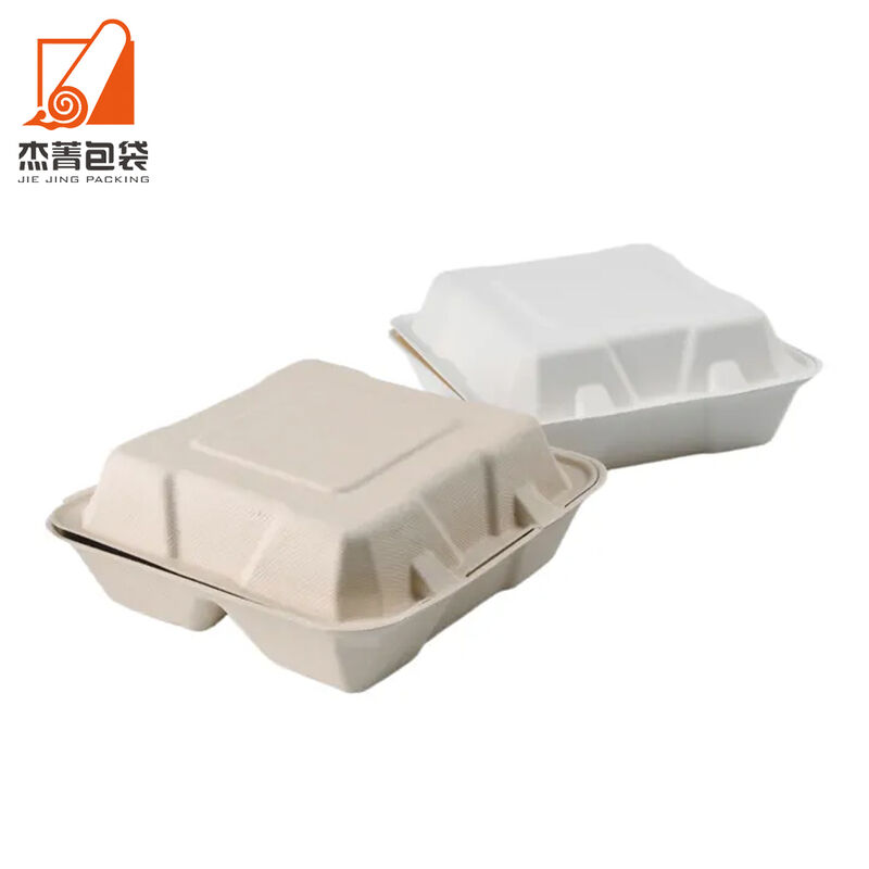 Fast food takeaway boxes biodegradable meal prep lunch box sugarcane pulp food containers