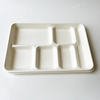 Bagasse 6 Compartmnet Tray Einweg-Serviert abletts mit mehreren Lebensmitteln