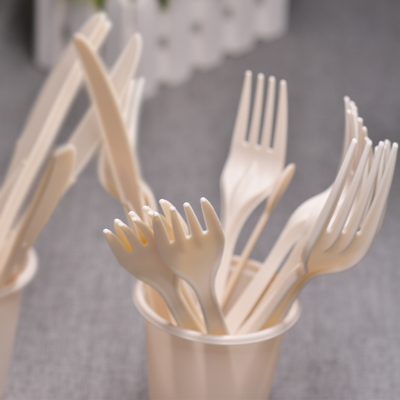 Großhandel Einweg geschirr Kompost ierbarer Löffel Gabel messer Set Hochzeit Einweg geschirr