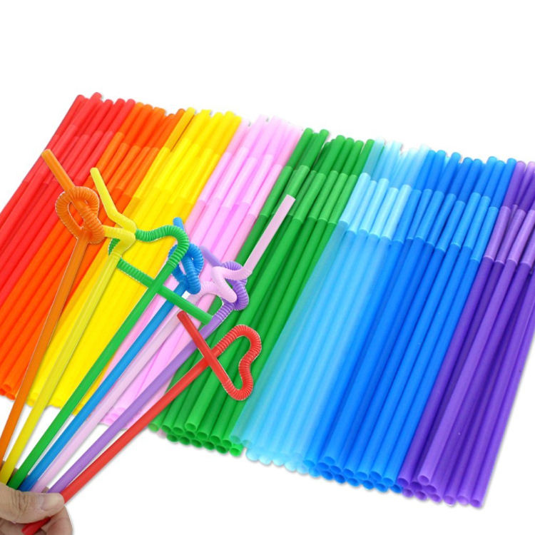 6mm Diameter Bendable Sugarcane PLA Straws Bright Colorful PP Drinking Straws for Camping and Restaurants Bar Accessories