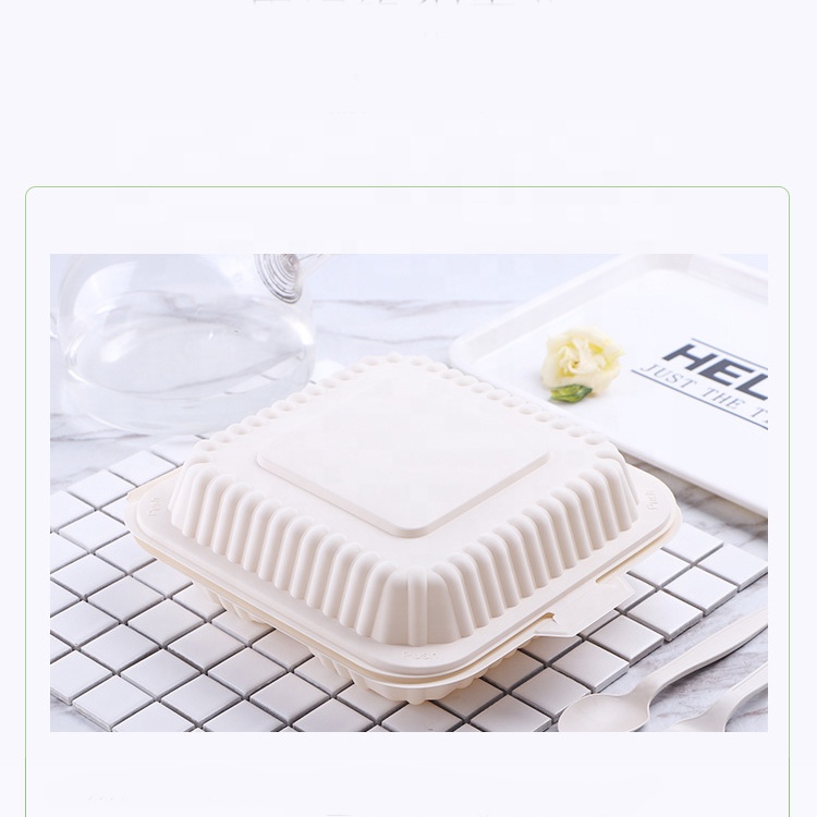 Umwelt freundliche Fire Chicken Box 3 Fach 8 Zoll Clam shell Einweg-Fast-Food-Behälter zum Mitnehmen