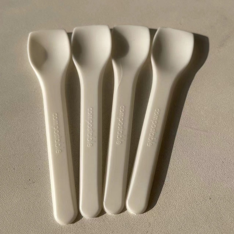 Customized Packing 100% Biodegradable PLA Ice Cream Spoon 