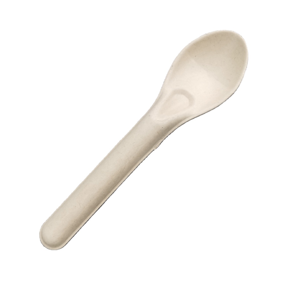 Biologisch abbaubarer Einweg-Zuckerrohr pulpe Weißes essbares Besteck Bagasse Papier messer Gabel löffel