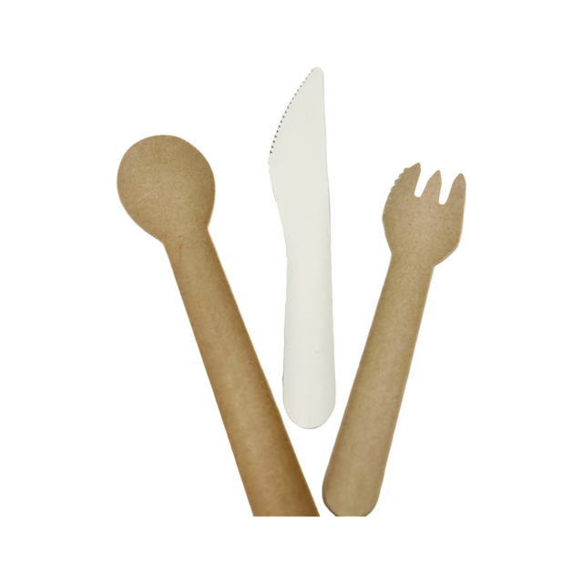 Eco Friendly BPI 100% Compostable Paper Cutlery Paper Spoon