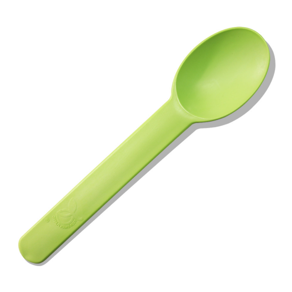 Creative PLA PP Disposable Ice Cream Colorful 15cm Coffee Ice Cream Spoon