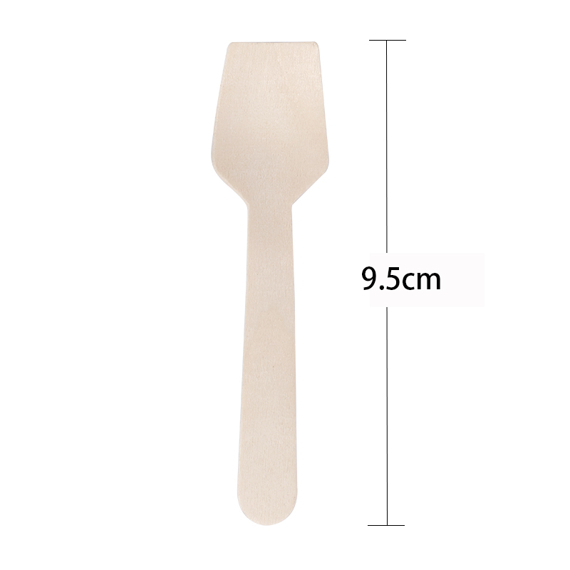 Biodegradable compost Compostable birch disposable square end Tasting spoon Yogurt spoon Ice spoon