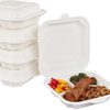 Lunch Box 9 Zoll 3 Fächer Zuckerrohr Bagasse Clam Shell Box Biologisch Abbaubares Zuckerrohr Geschirr