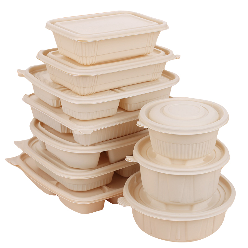 Safe Eco Friendly Degradable Packaging Boxes Corn Starch Takeaway Food Containers Biodegradable Disposable Lunch Box