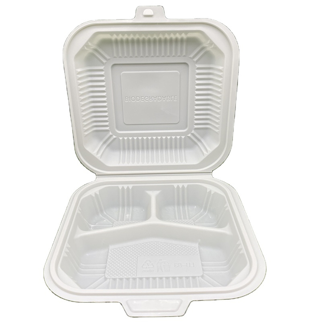 Kompost ierbare Einweg-Maisstärke-Lunch-Clamshell-Box