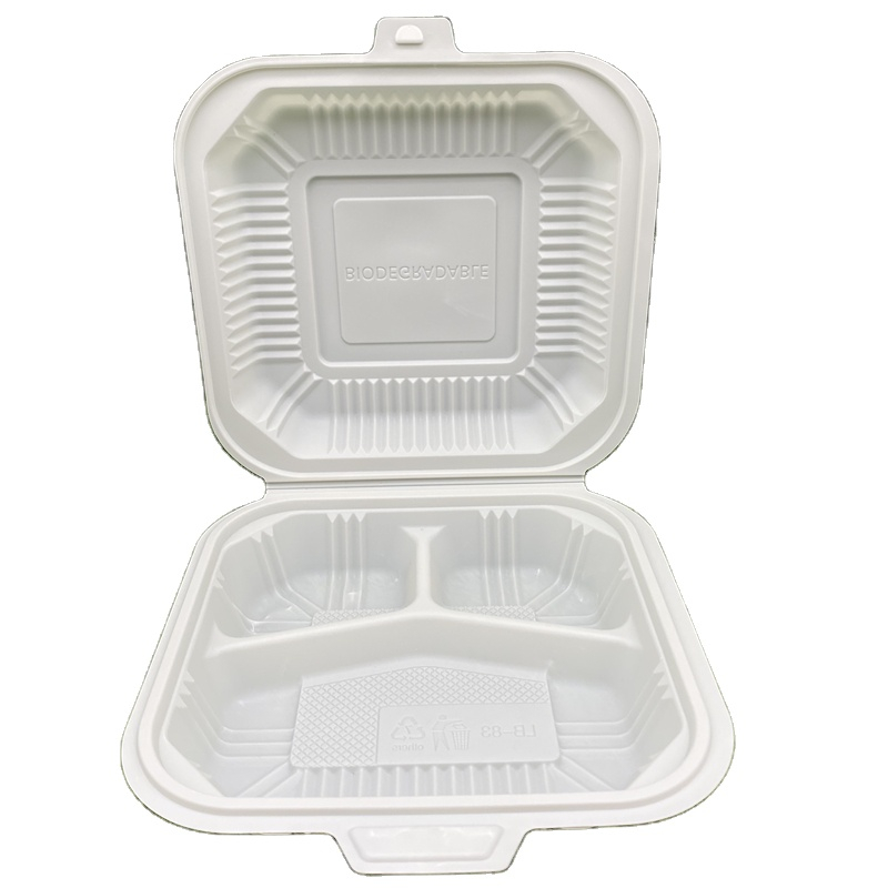 Kompost ierbare Einweg-Maisstärke-Lunch-Clamshell-Box