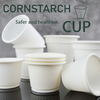 Custom Unbreakable Cornstarch Cups and Rice Husk Lid Tea Milk Beer Disposable Biodegradable Coffee Juice Cup Cornstarch Cup