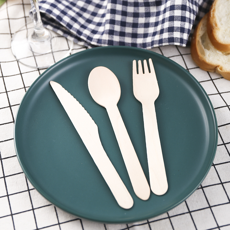 Natural Bulk Birch Hot Selling 160mm Disposable Wooden Cutlery for Restaurants