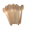 Biodegradable Disposable Birch Wood Spork Tableware 6.3 inch Natural Utensils including Fork Knife for Party Food