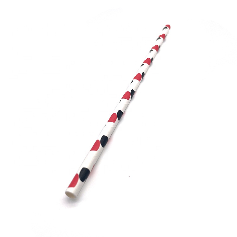 Disposable Colored Poker Art Bar Wedding Party Decoration Biodegradable Paper Straws