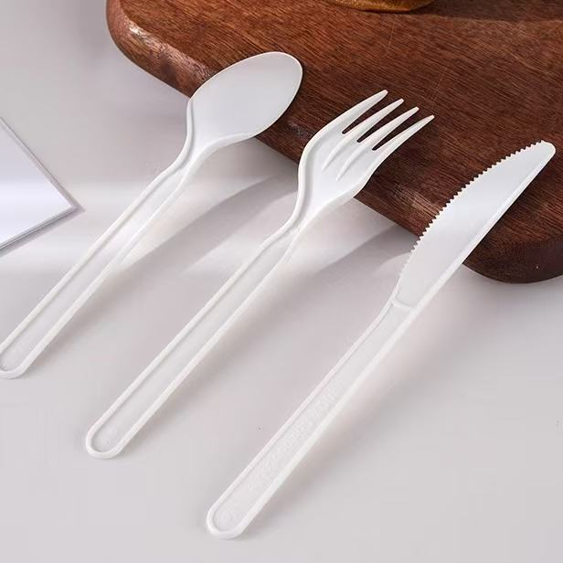 Customizable Renewable CPLA Compostable Disposable Cutlery Set Biodegradable Onboard Catering Plastic Plates & Bowls