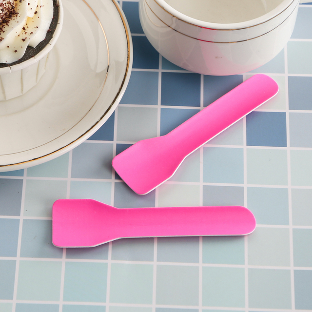 Customizable Logo 95mm Kraft Paper Disposable Spoon for Dessert & Dinner Eco-Friendly Tableware for Ice Cream & More