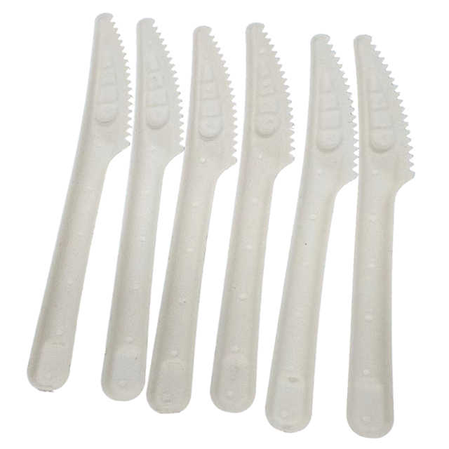 Disposable Sugarcane Pulp Fork Natural Biological Tableware Degradable Bagasse Fiber Cutlery Embossed Corrugated Paper