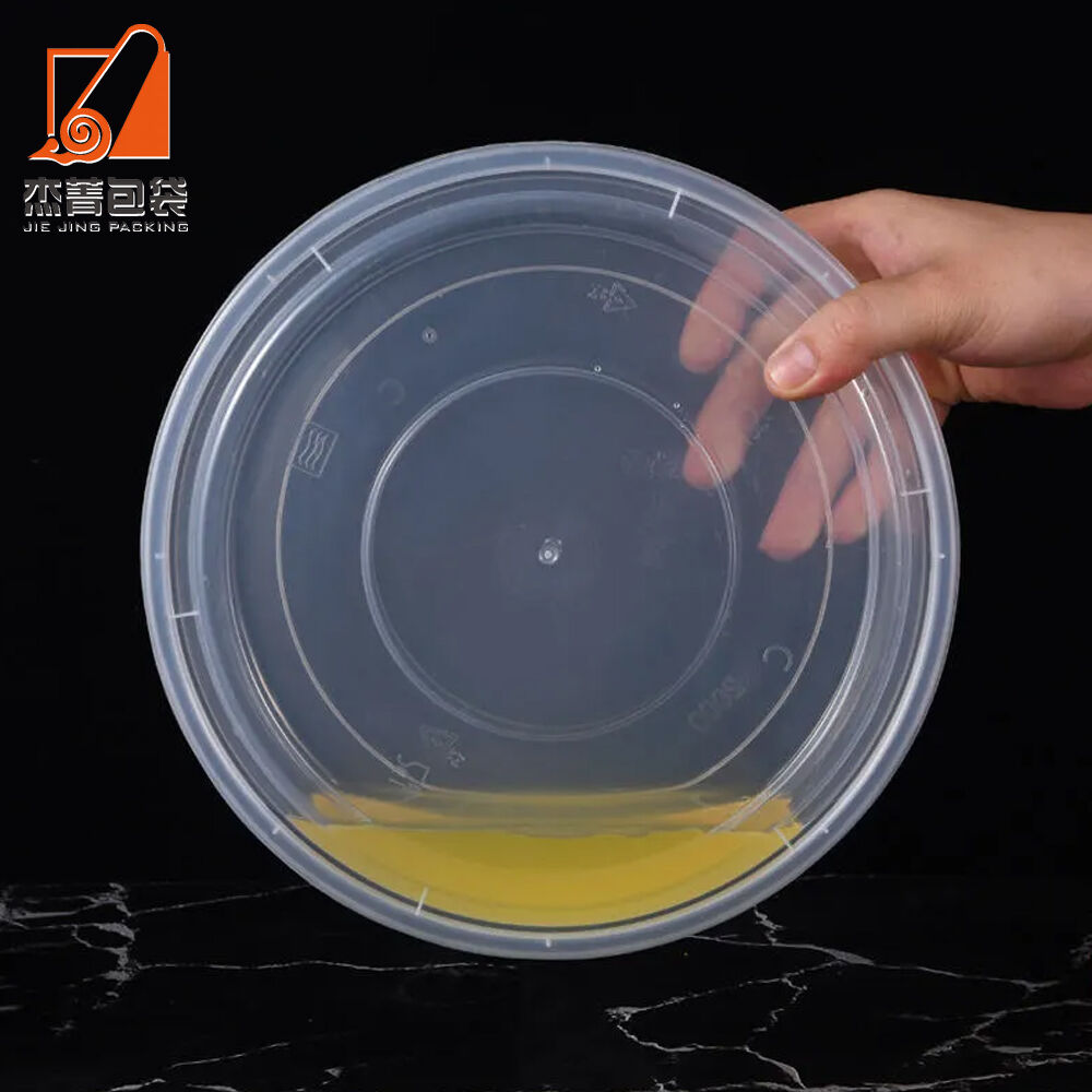 Lunch Box Lid Round Plastic Storage Boxes Disposable Transparent Food Packaging Plastic Box Lid