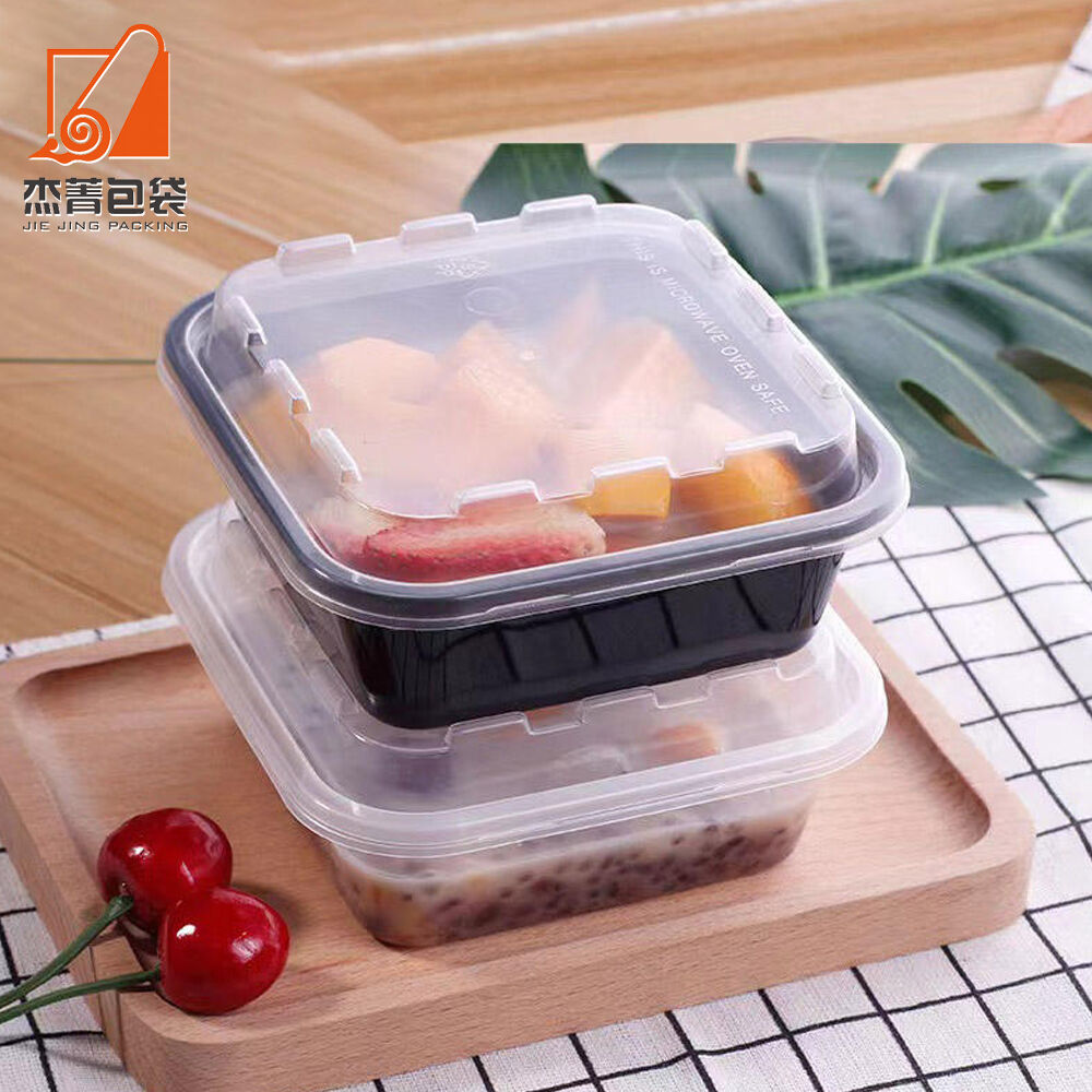 Food Grade Square Disposable Plastic Packing Box Square Reusable Meal Prep Pp Plastic Bento Lunch Box