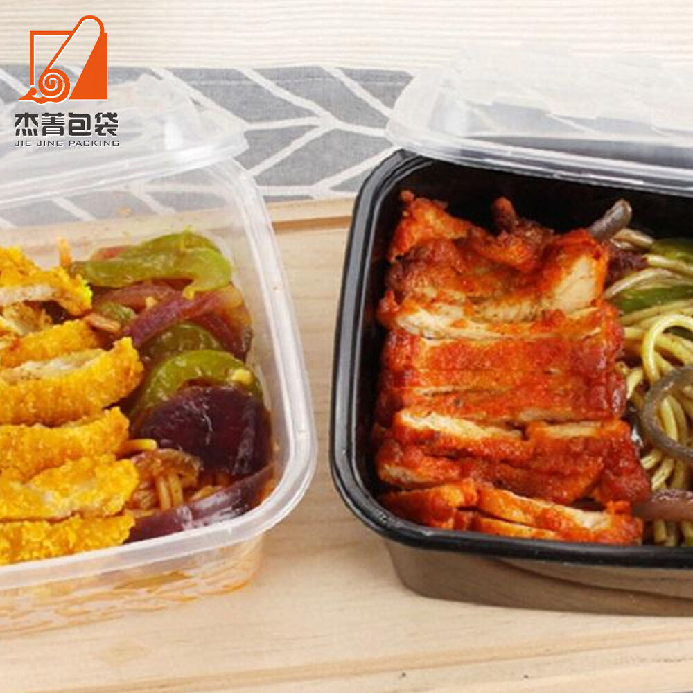 Square Take Out Food Packaging Box Microwaveable Freezer PP Takeaway Meal Prep Plastic Food Containers with Lid