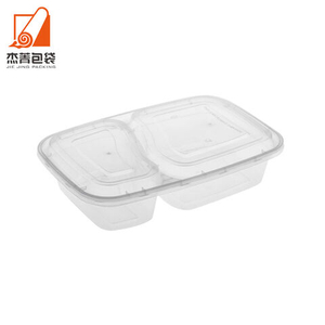 Asporto 2-Compartment BPA-Free Plastic Meal Prep Containers Disposable Microwavable Portioned Food Boxes Restaurantware
