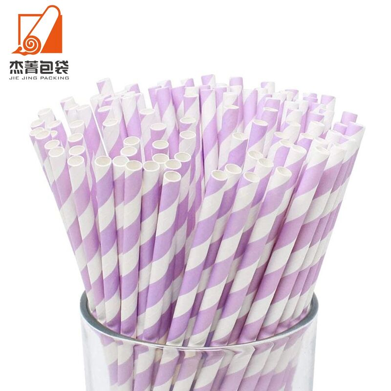 Eco friendly party supply customized design biodegradable paper straws drinking for tea coffee beverage