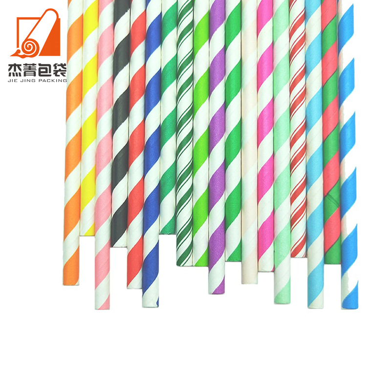 Factory price Drink straw 100% biodegradable straw Beverage paper straw Colored striped straw