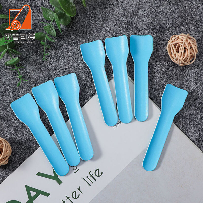 New Design Individual Compostable Biodegradable Ice Cream Disposable Paper Spoon Cutlery