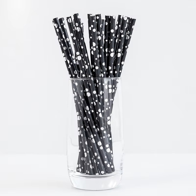 Wholesale Eco-Friendly Disposable Striped Paper Bamboo PLA Straws Biodegradable Bar & Wedding Party Supplies with Free Sample