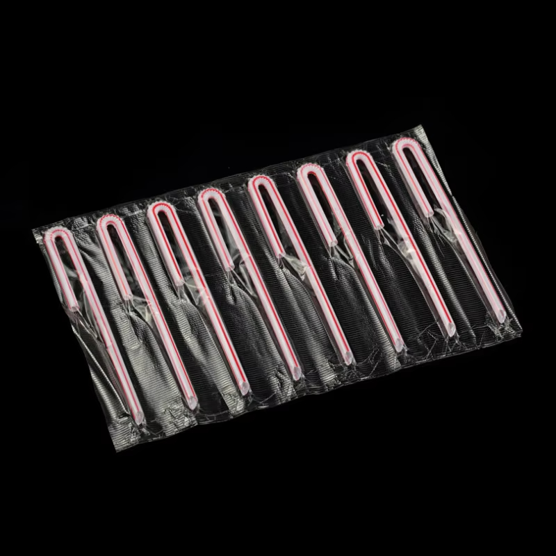Factory Custom Size 100% Biodegradable White U Shaped Pla Flexible Reusable Straw Individually Opp Wrapped Pla Drinking Straw