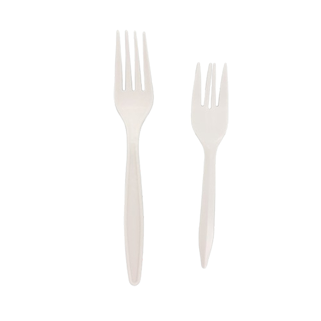 Wholesale Convenient Environment Friendly Corn Starch 8 Inch Disposable Takeaway Fork With Good Quality Tableware