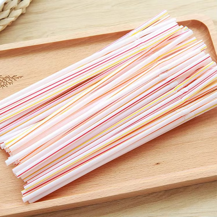 Disposable Colored Elbow plastic 100 Piece Set Extended And Bendable Straw