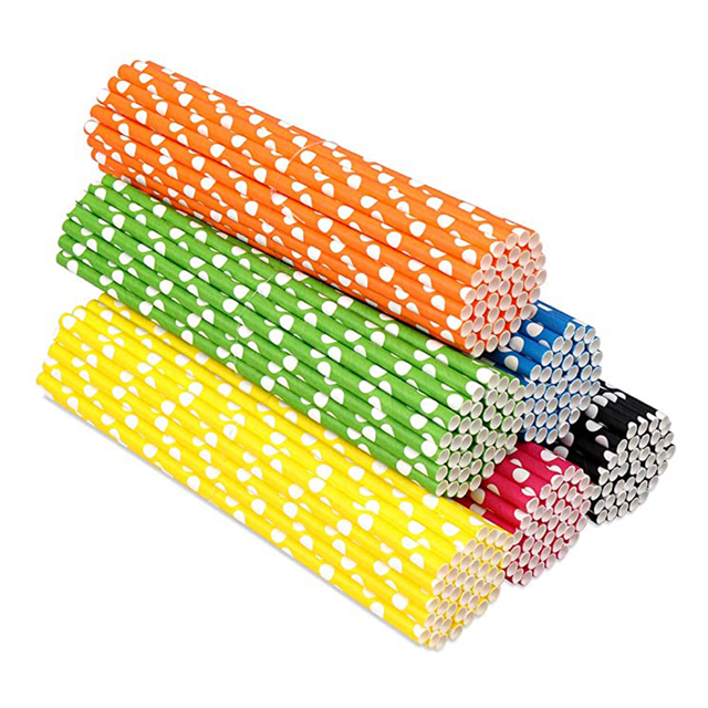 Disposable pipette Drink straw Biodegradable Recyclable Drinking Straws for Party Birthday Wedding Paper Straws