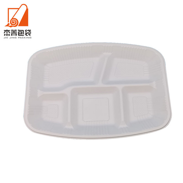 5 Compartment Take Away Bento Lunch Box Degradable Food Container Corn Starch Lunch Box