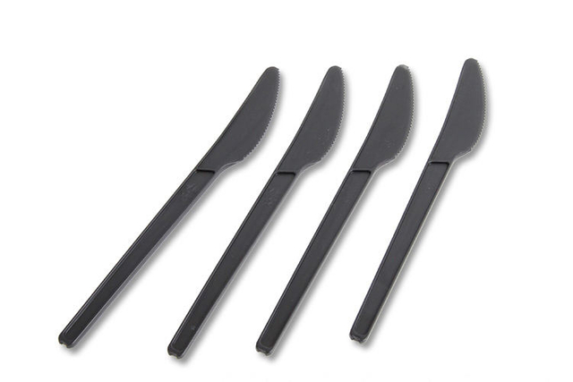 Eco-friendly disposable compostable pla plastic restaurant spoon knife fork cutlery set