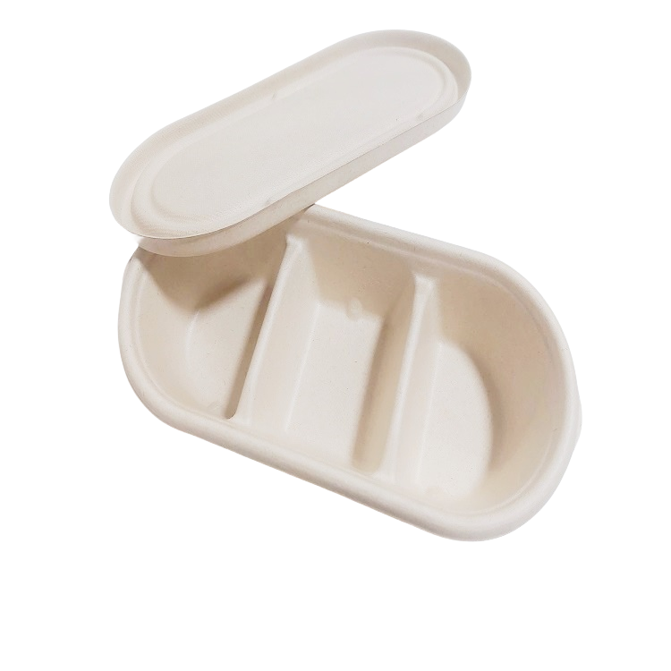 Hot sales white sugar cane food packaging bowl take away bagasse container with lids