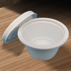 wholesale disposable custom print logo pulp bagasse salad bowl with PE lid