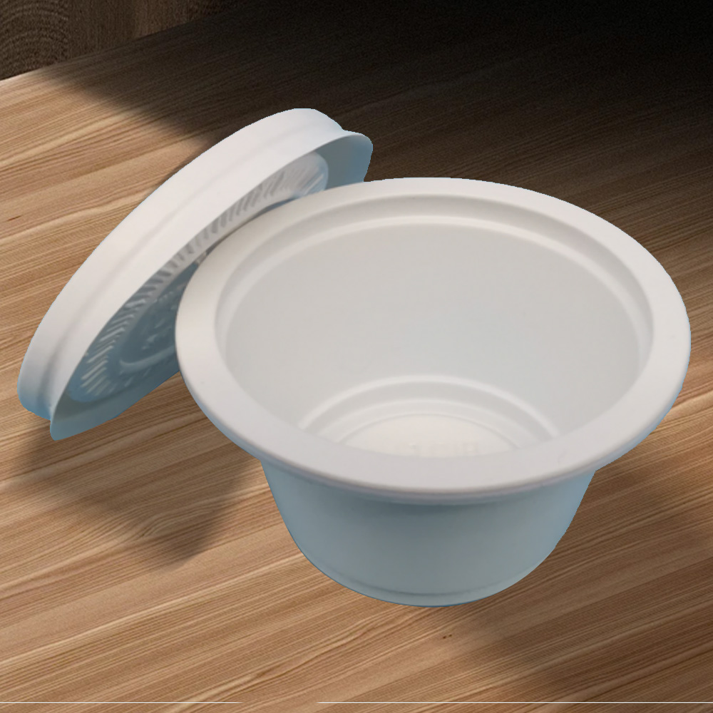wholesale disposable custom print logo pulp bagasse salad bowl with PE lid