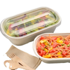 Biodegradable Disposable Environmentally-friendly Takeaway Pulp Food Box Containers with Lid