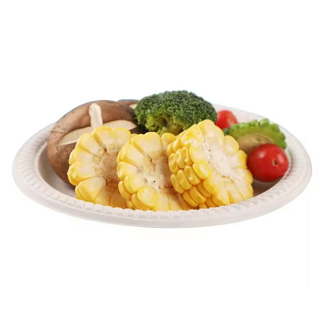 178ml disposable dinnerware plate corn starch eco friendly single use white round plates disposable food serving plate