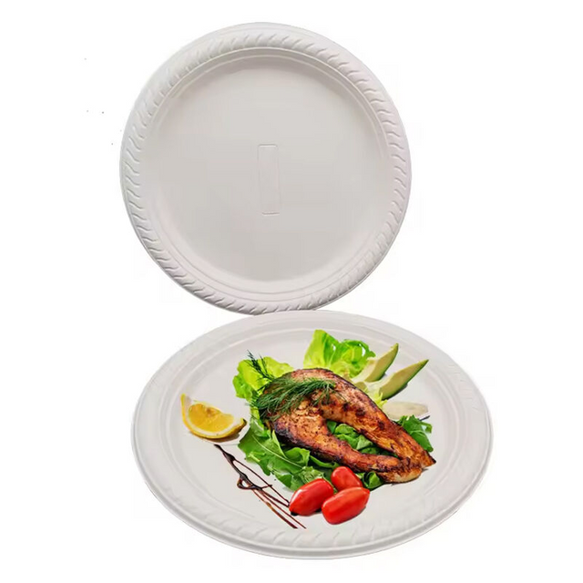 8 inch Cornstarch Bio-Based Custom Color Disposable Festival Food Dessert Cake Plate Party Supplies Tableware Plate Set