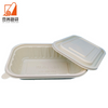 Rectangular biodegradable take-out food container, packed with cornstarch with lid