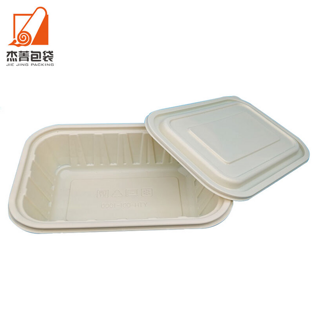 Environmentally friendly biodegradable box Heat-resistant cornstarch food container Lunch box Soup bowl takeout container Fast foo