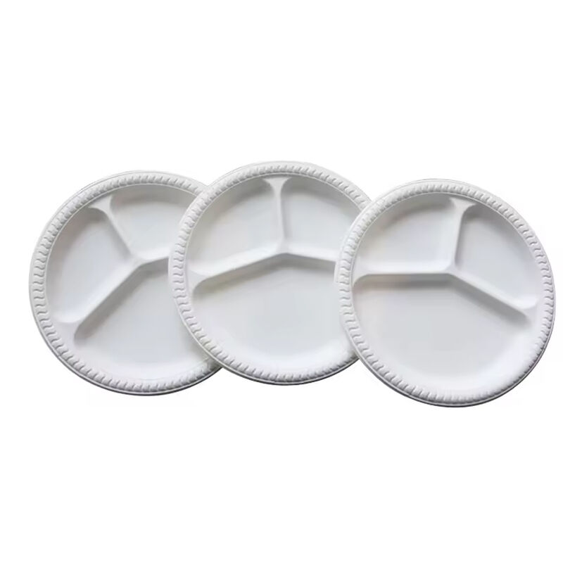 Restaurant Disposable 10 Inch 3 Compartment Biodegradable Food Plates For Sale