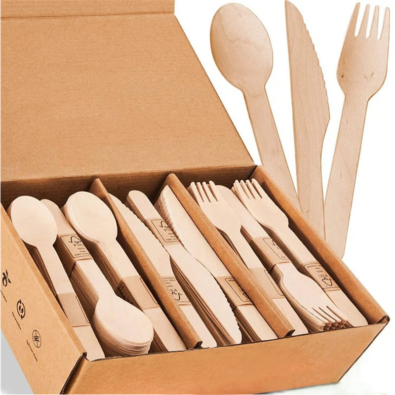 100% Compostable Birch Wood Mini Wooden Spork 4 Inch Bulk Disposable Fork Spoon 2 In 1 Utensil For Picnic