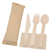 Wholesale Custom Packaging Disposable Bamboo Wooden Plastic Cutlery Sets for Restaurant