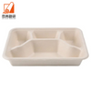 4 Compartment Food Tray Disposable Biodegradable Bagasse Tableware Eco-friendly Compostable Lunch Meal Tray